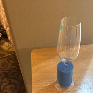 Tiffany & Co. Blue Base Flute Glass